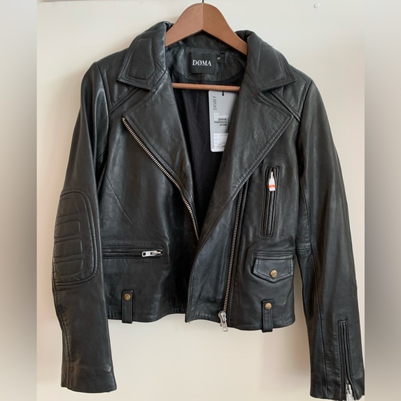 Doma Moto Leather Jacket Size Small with Tags On - Picture 1 of 6